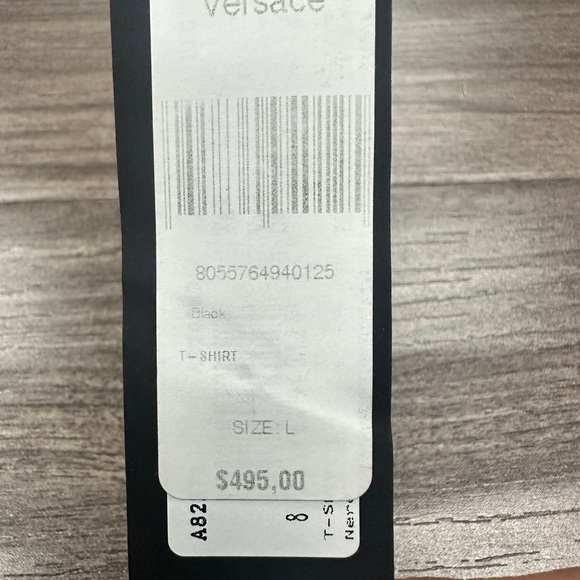 NWT Authentic Versace Men's Black & White Embroidered Logo Shirt - Size L - Picture 9 of 12